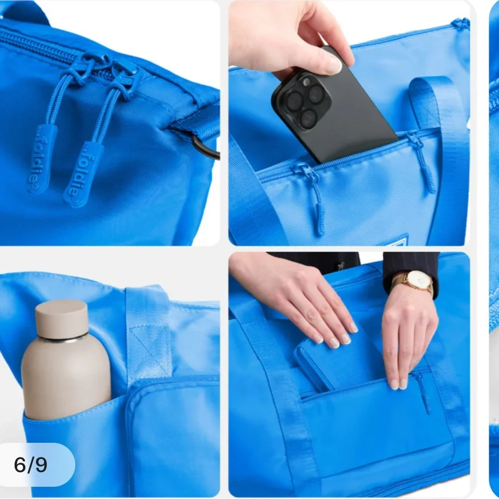 The Foldie Travel Bag in Azure Blue color - Picture 6 of 14